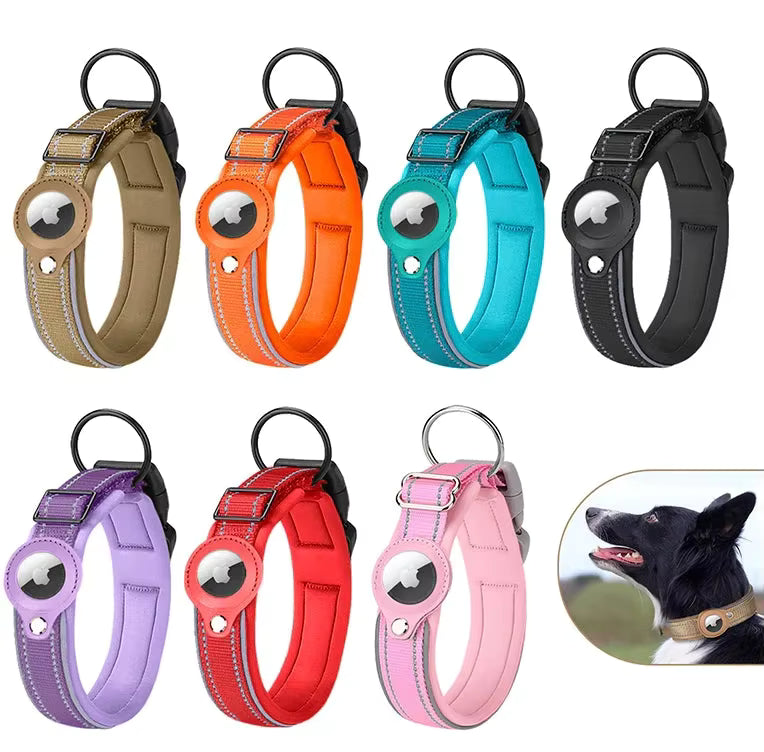 Reflective Waterproof Pet Collar W/AirTag Holder